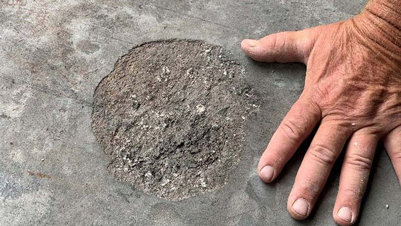 spalling of a garage floor after a fire